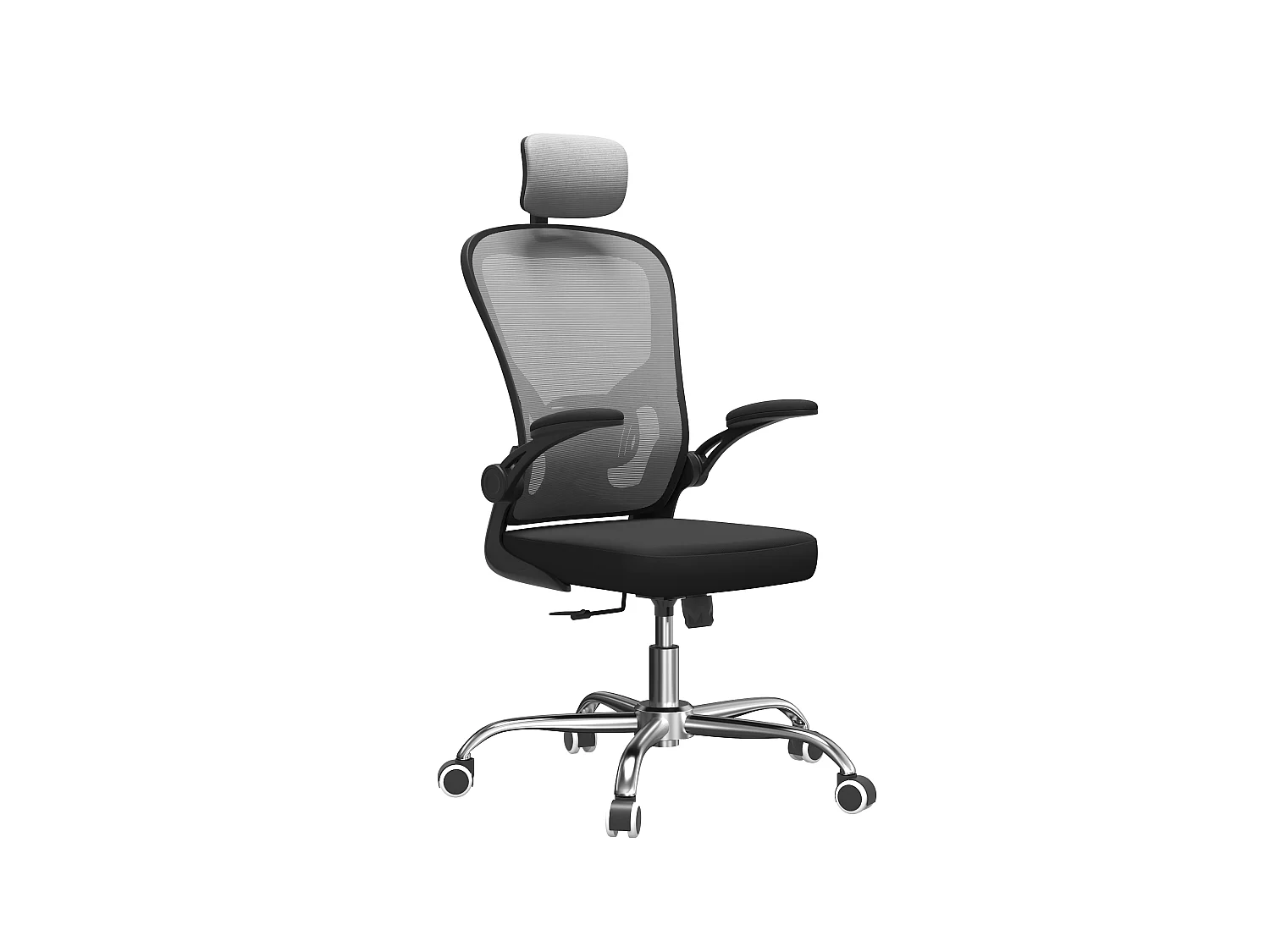 Sedia da ufficio ergonomica con supporto lombare grigio ST1
