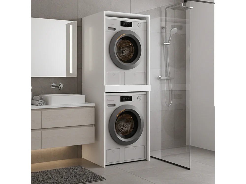Mobile lavatrice e asciugatrice 64x180 cm bianco MLT3