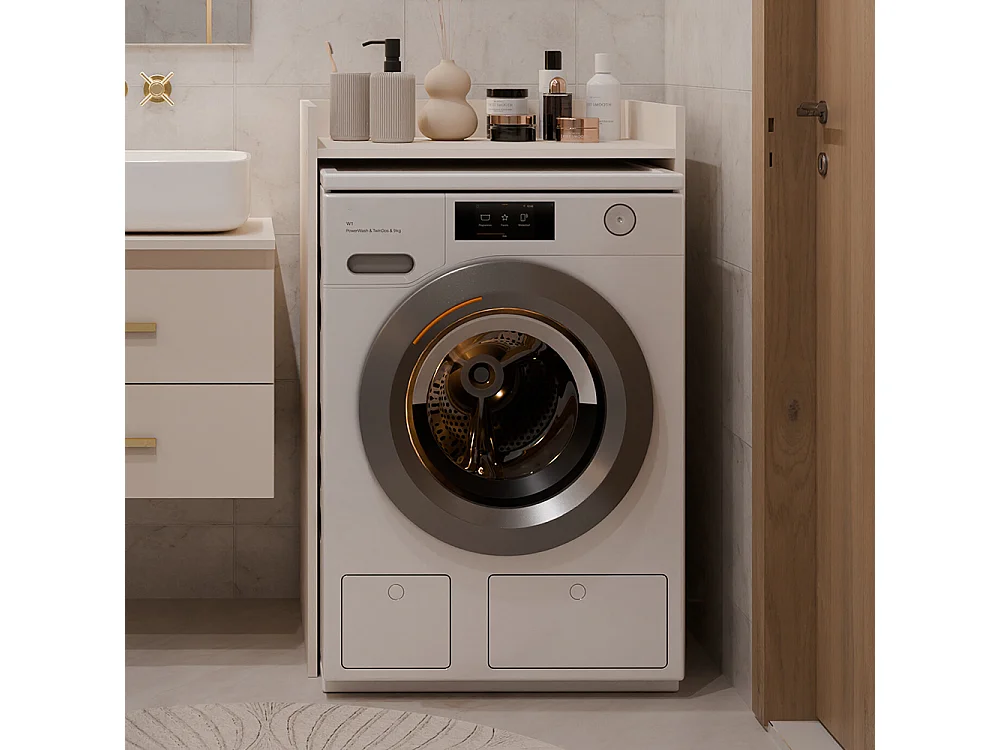 Mobile lavatrice 64x97,5 cm con ripiano beige MLT1