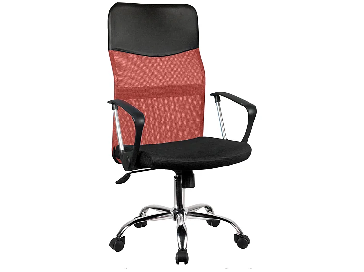 Sedia da ufficio con schienale alto rosso/nera ST4