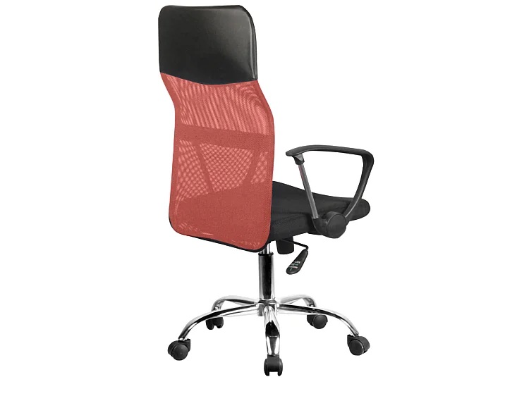 Sedia da ufficio con schienale alto rosso/nera ST4