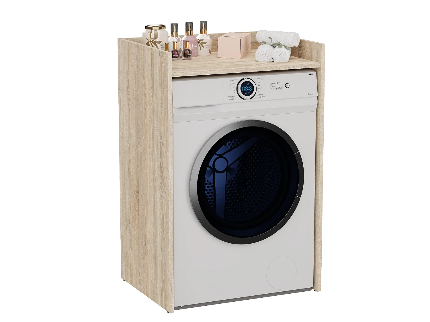Mobile lavatrice 64x97,5 cm con ripiano rovere chiaro MLT1