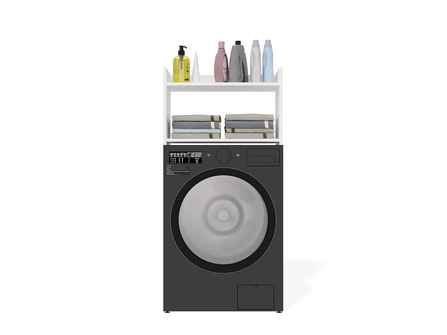 Mobile lavatrice 64x126 cm con 2 ripiani bianco opaco MLT6