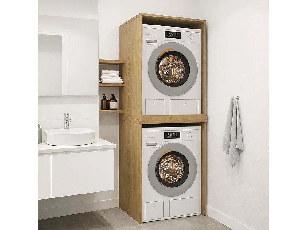 Mobile lavatrice e asciugatrice 64x180 cm rovere MLT3