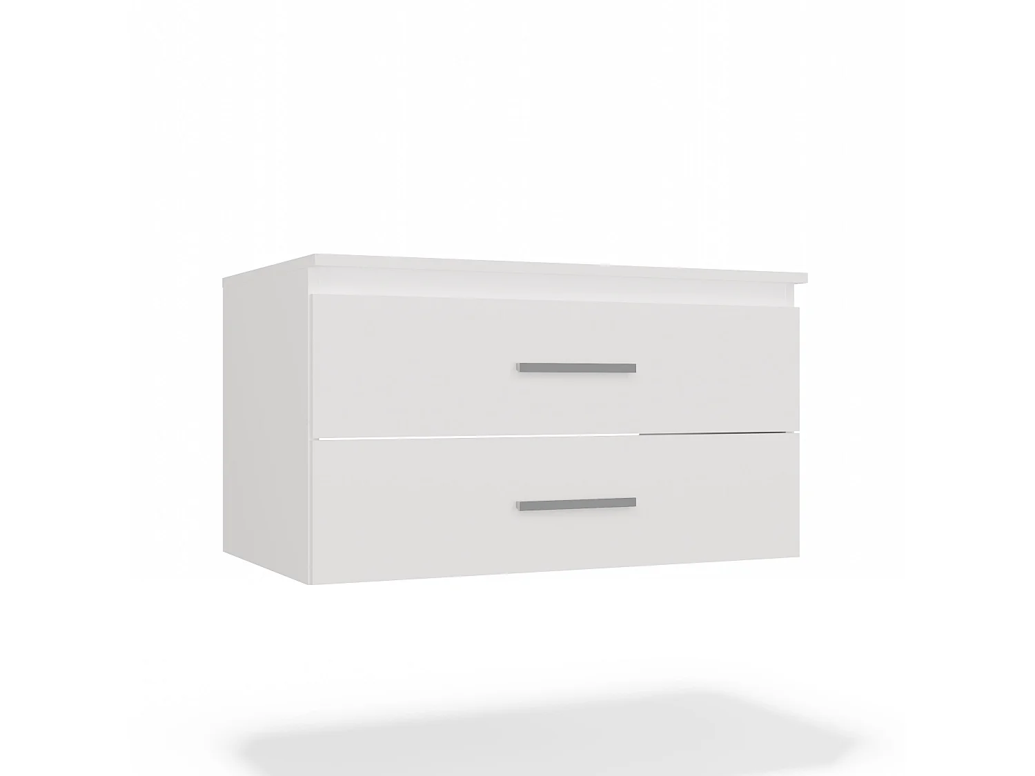 Mobile bagno sospeso 80 cm con 2 cassetti bianco opaco MLBT2