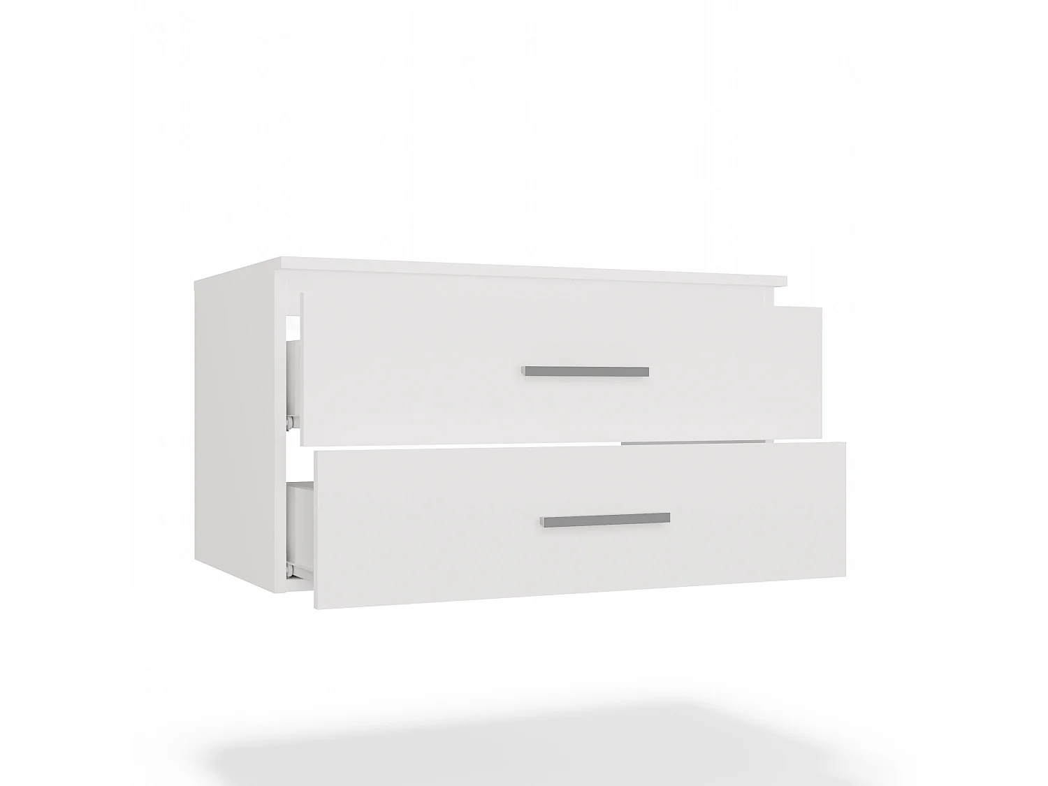 Mobile bagno sospeso 80 cm con 2 cassetti bianco opaco MLBT2