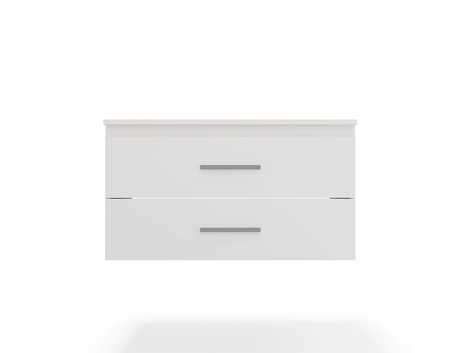 Mobile bagno sospeso 80 cm con 2 cassetti bianco opaco MLBT2