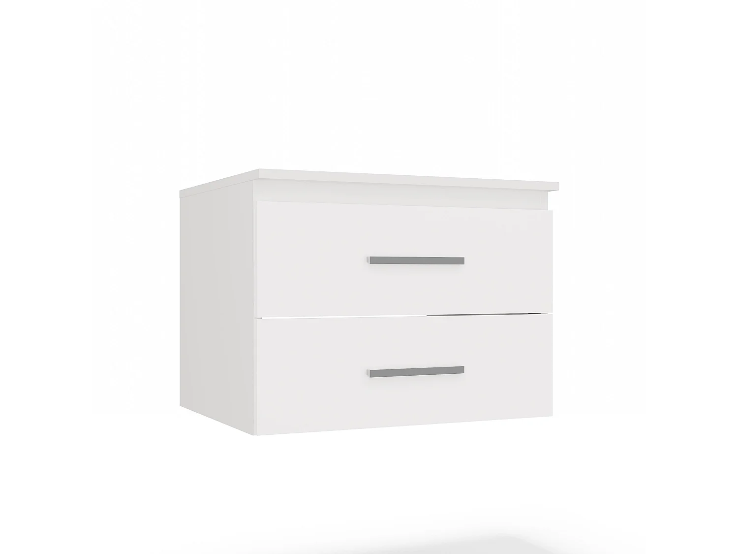 Mobile bagno sospeso 60 cm con 2 cassetti bianco opaco MLBT1
