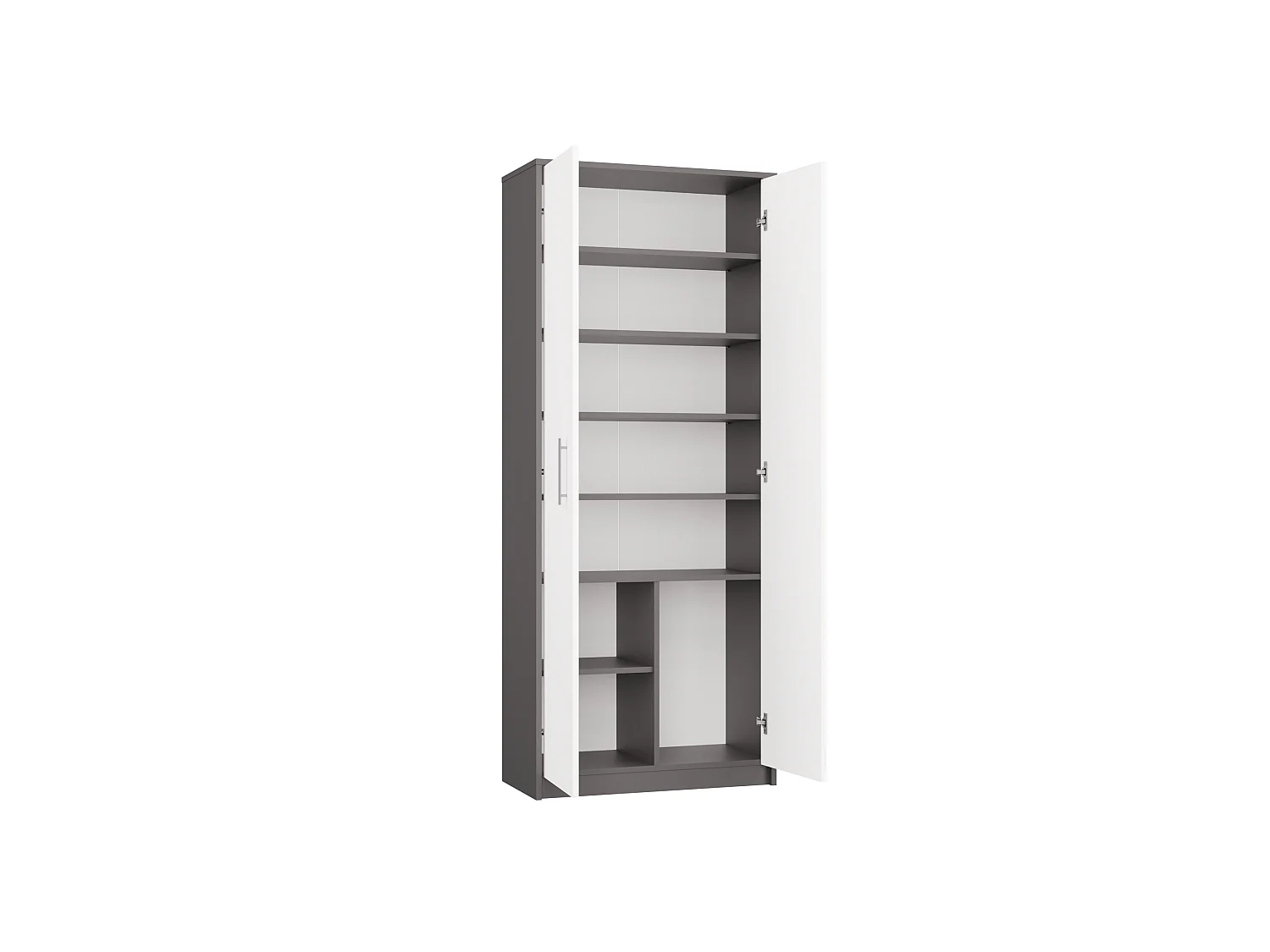 Armadio ufficio 74x180x35 cm bianco/antracite AT1