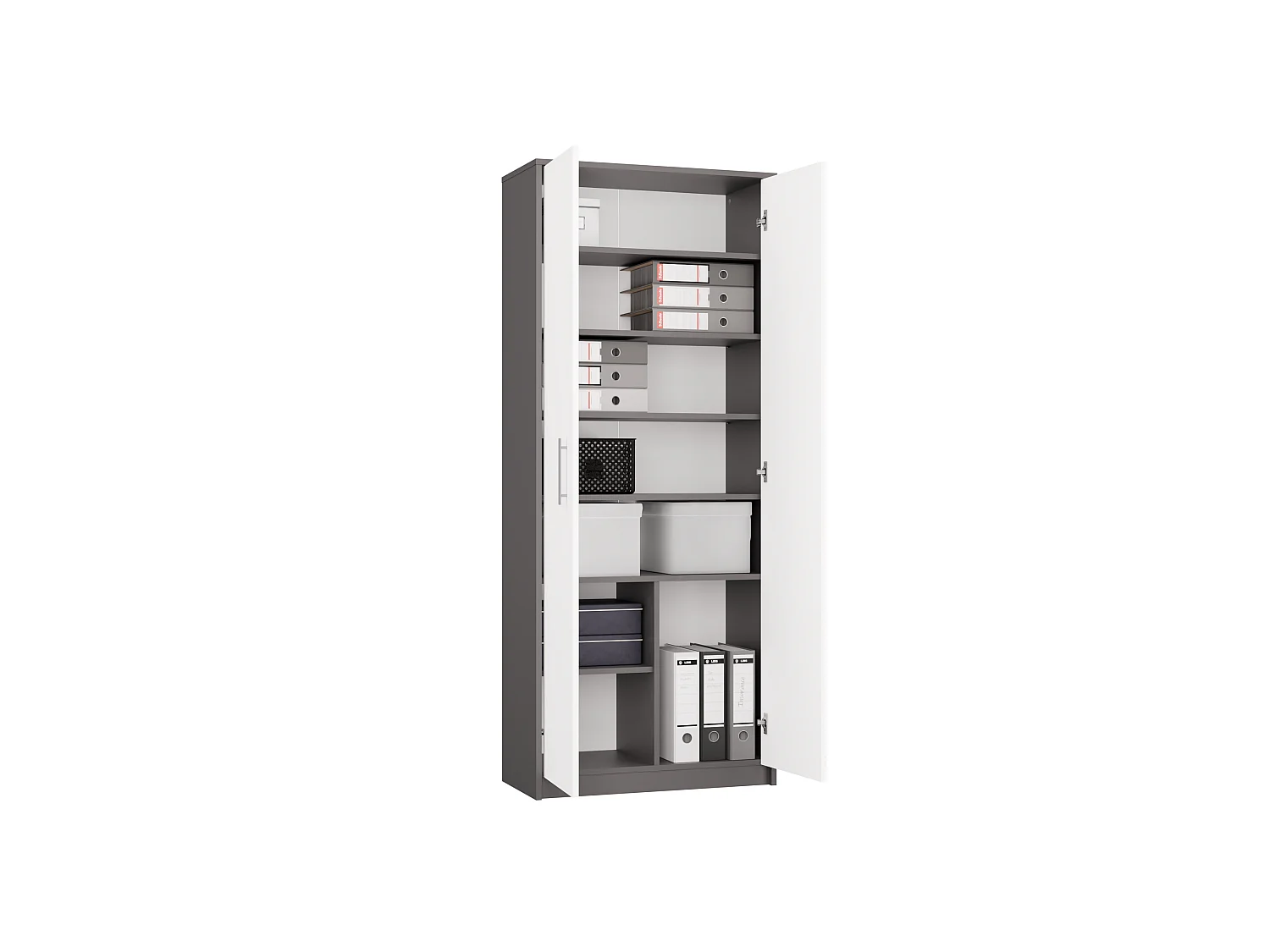 Armadio ufficio 74x180x35 cm bianco/antracite AT1