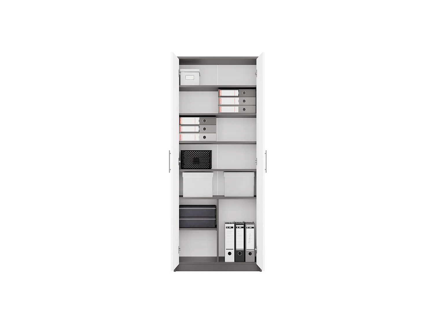 Armadio ufficio 74x180x35 cm bianco/antracite AT1
