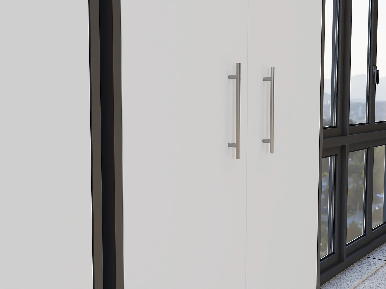 Armadio ufficio 74x180x35 cm bianco/antracite AT1
