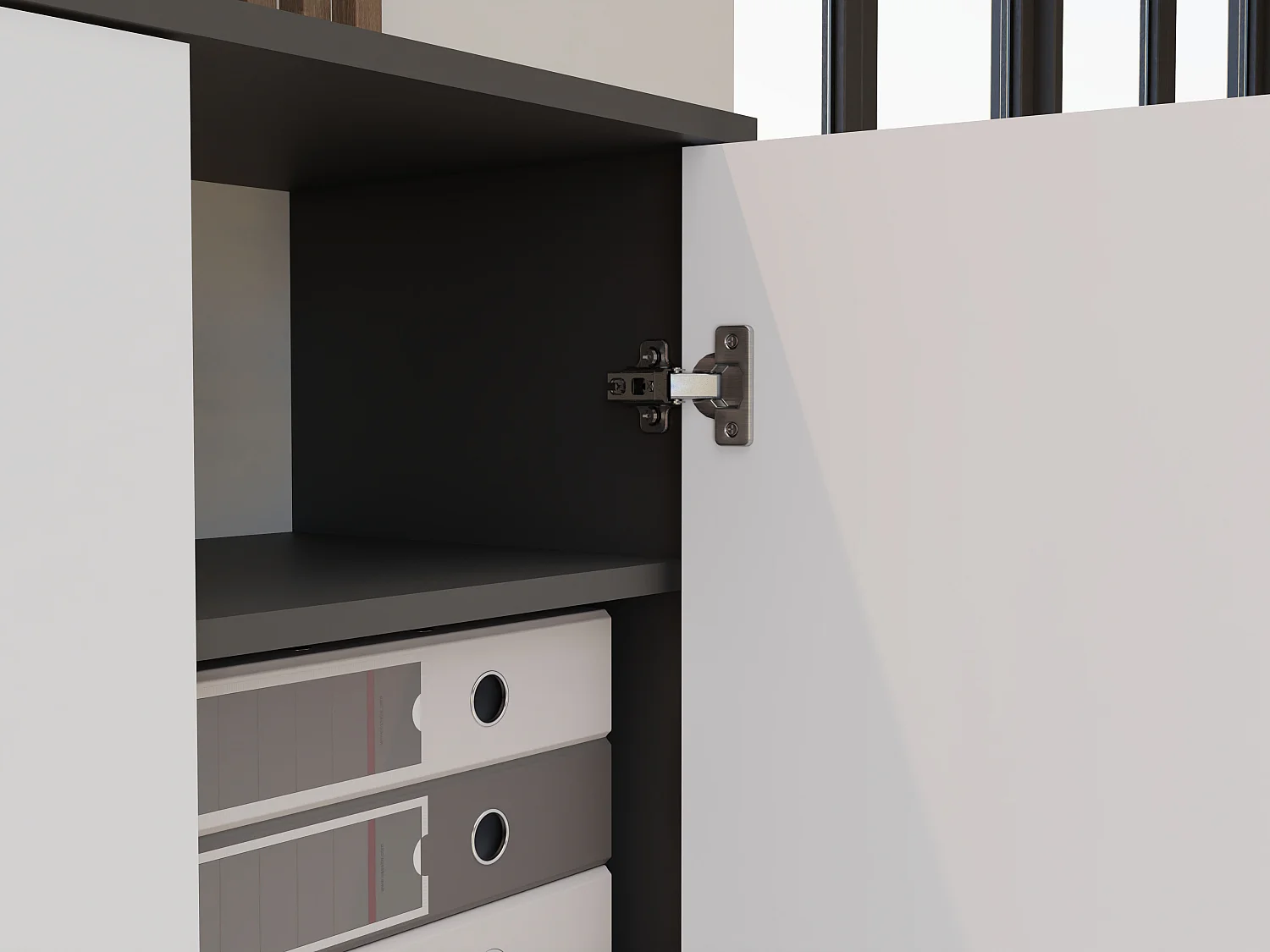 Armadio ufficio 74x180x35 cm bianco/antracite AT1