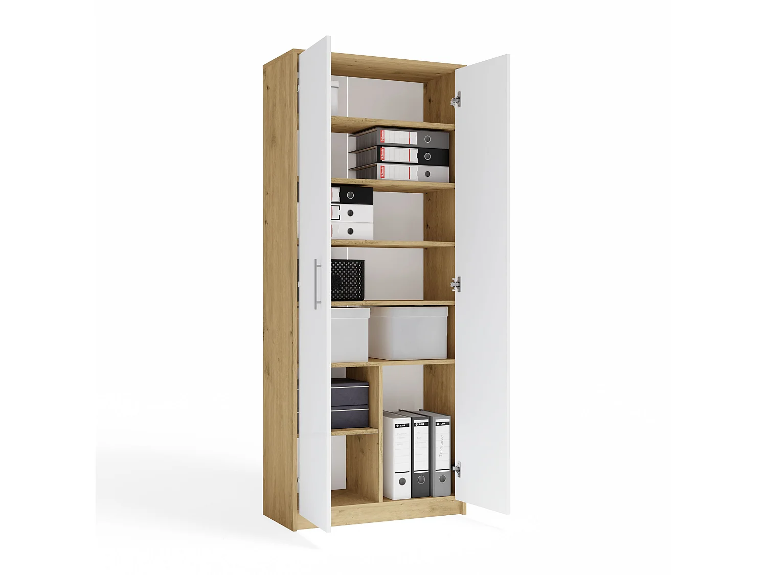 Armadio ufficio 74x180x35 cm rovere/bianco AT1