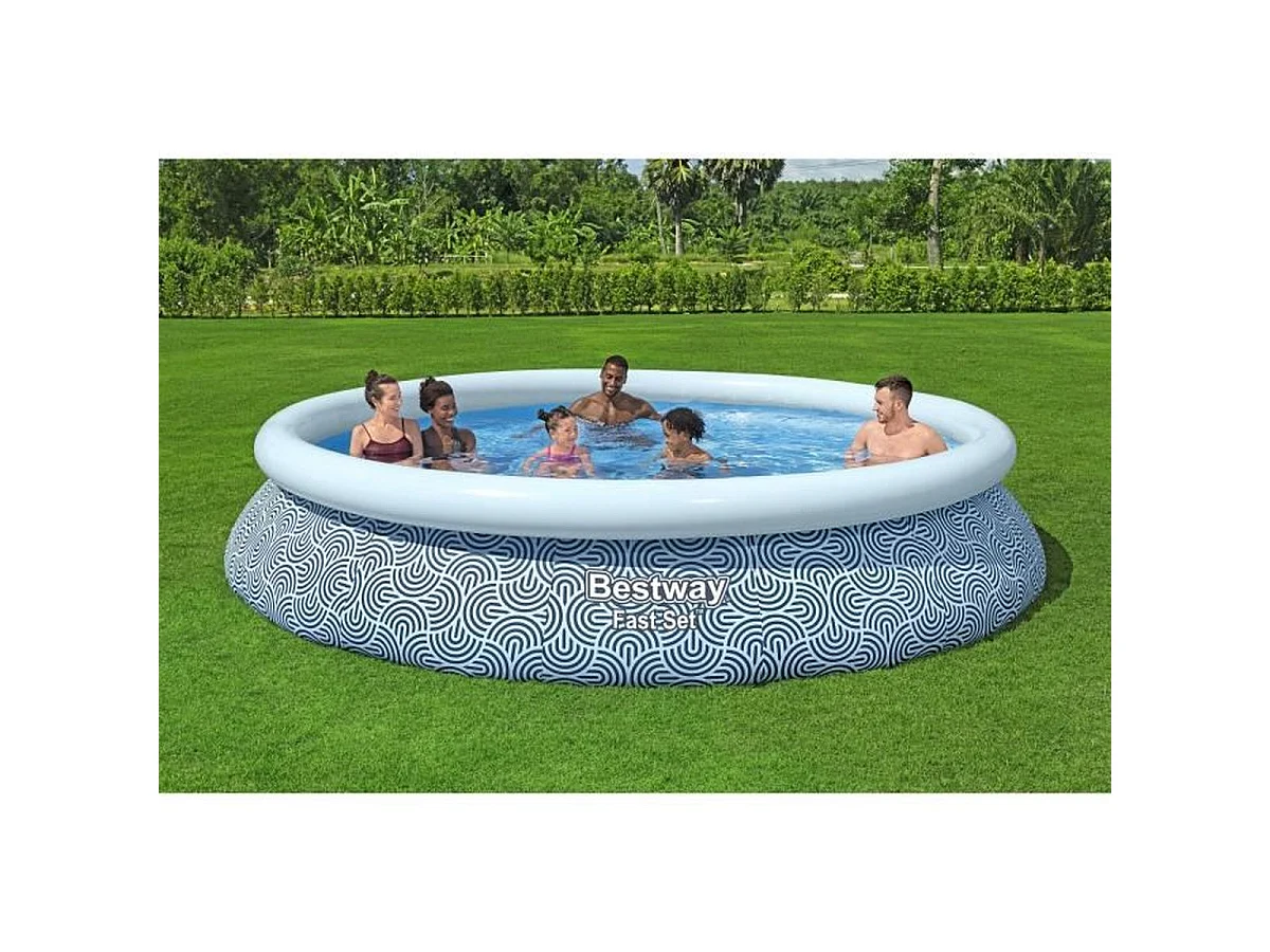 Piscine autoportante Bestway Fast Set ronde 3,96 m x 84 cm avec filtre à cartouche (Modèle 57376)