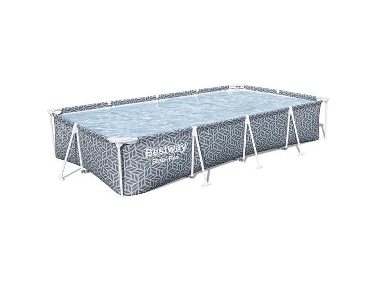 BESTWAY Steel Pro™ Piscine tubulaire rectangulaire 366 x 201 x 66 cm - Gris graphique