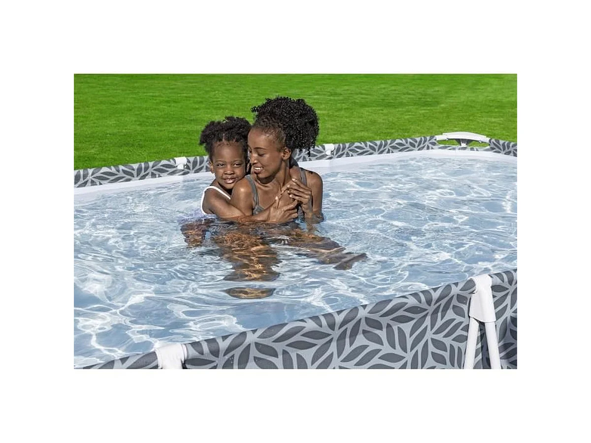 BESTWAY Steel Pro™ Piscine tubulaire rectangulaire 366 x 201 x 66 cm - Gris graphique
