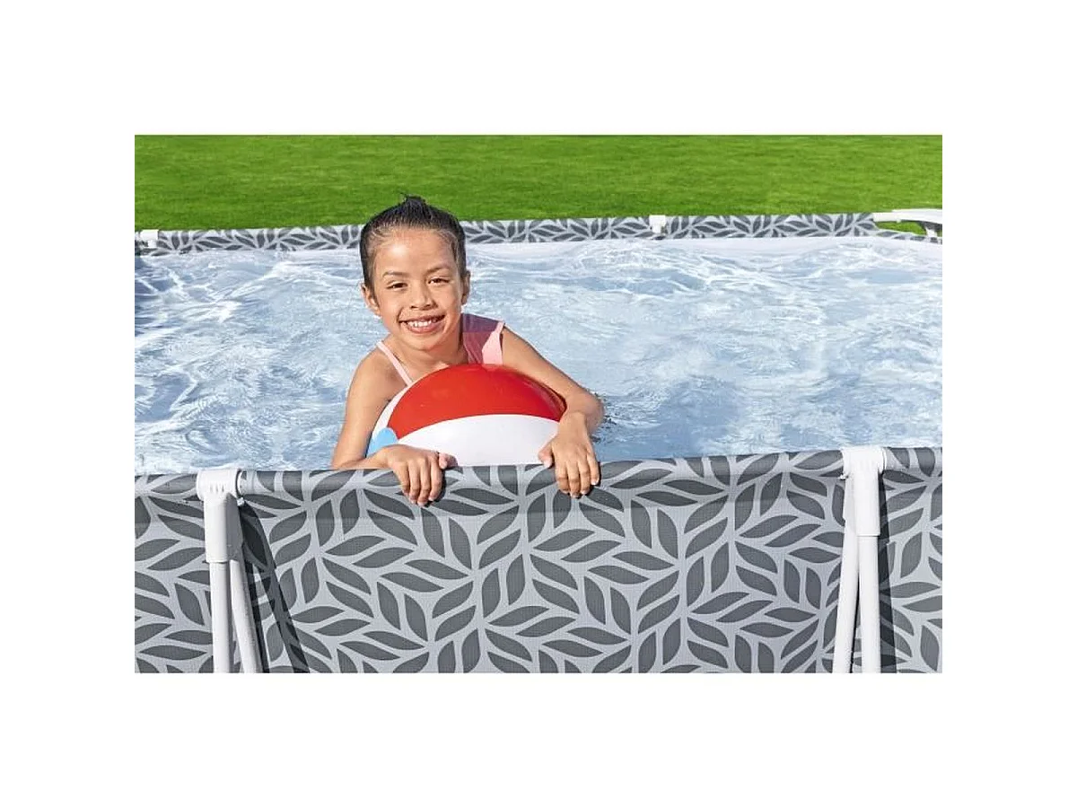 BESTWAY Steel Pro™ Piscine tubulaire rectangulaire 366 x 201 x 66 cm - Gris graphique