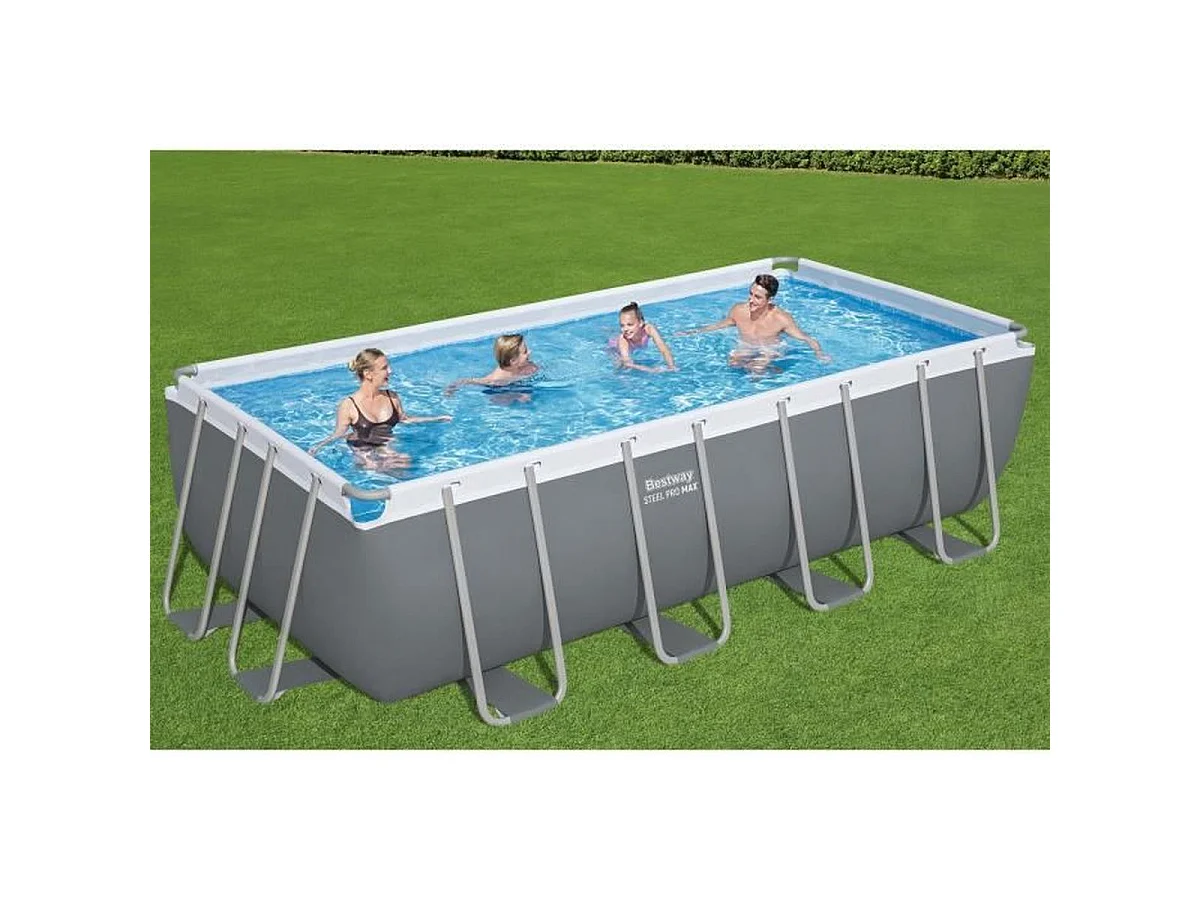 BESTWAY Steel Pro Max piscine tubulaire rectangulaire 488 x 244 x 122 cm - Kit complet