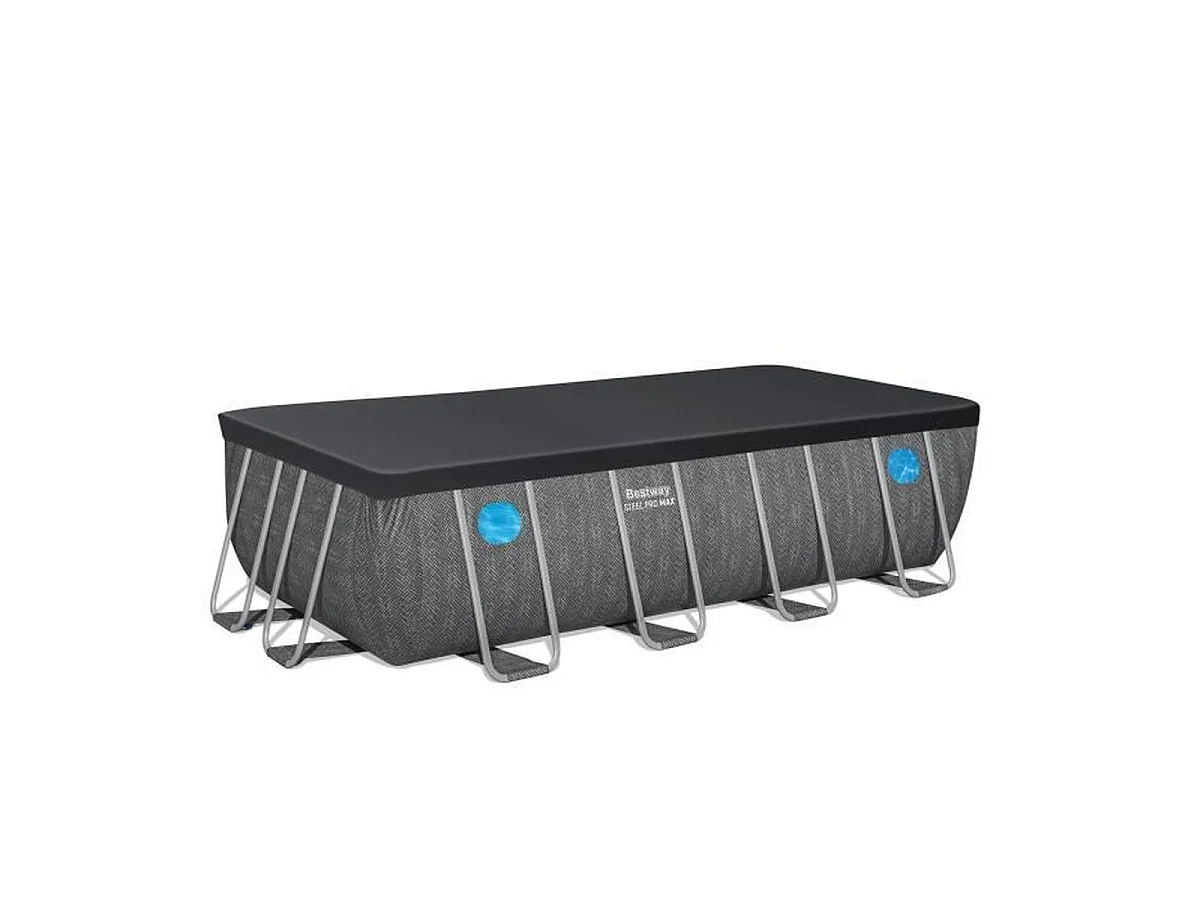 Piscine tubulaire rectangulaire Bestway Steel Pro MAX Splashview 488 x 244 x 122 cm gris