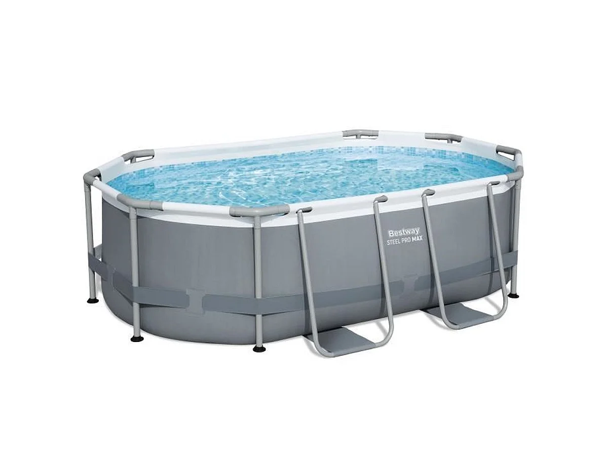 BESTWAY Steel Pro Max Piscine tubulaire ovale 305 x 200 x 84 cm avec filtration cartouche