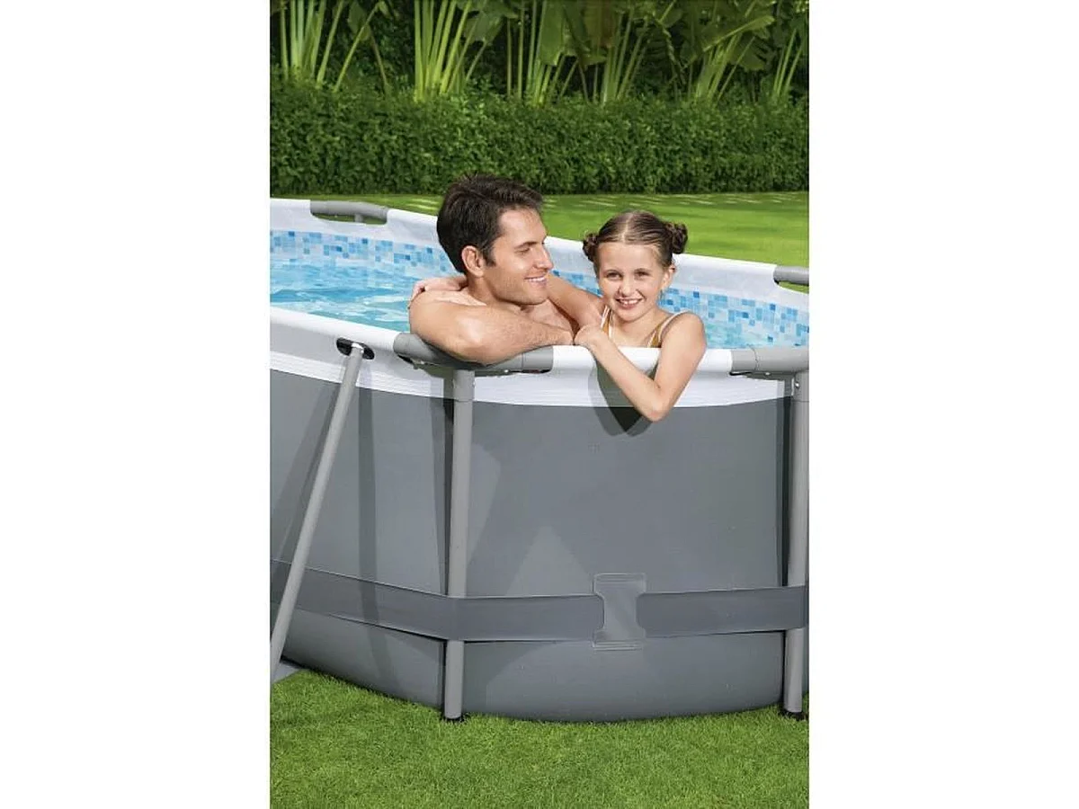 BESTWAY Steel Pro Max Piscine tubulaire ovale 305 x 200 x 84 cm avec filtration cartouche