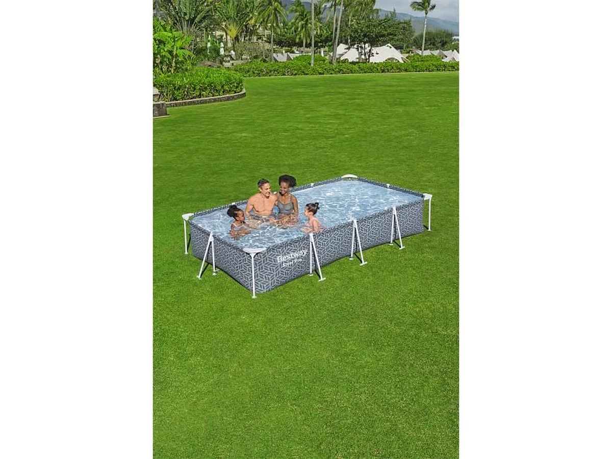BESTWAY Steel Pro™ Piscine hors sol tubulaire rectangulaire 366 x 201 x 66 cm avec filtre cartouche