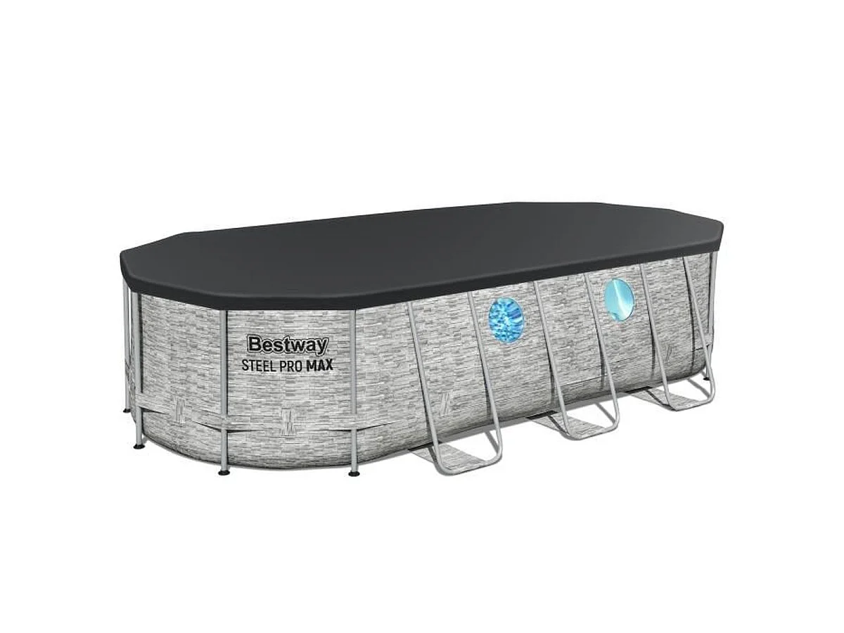 Piscine hors-sol ovale BESTWAY Steel Pro Max Splashview 549 x 274 x 122 cm