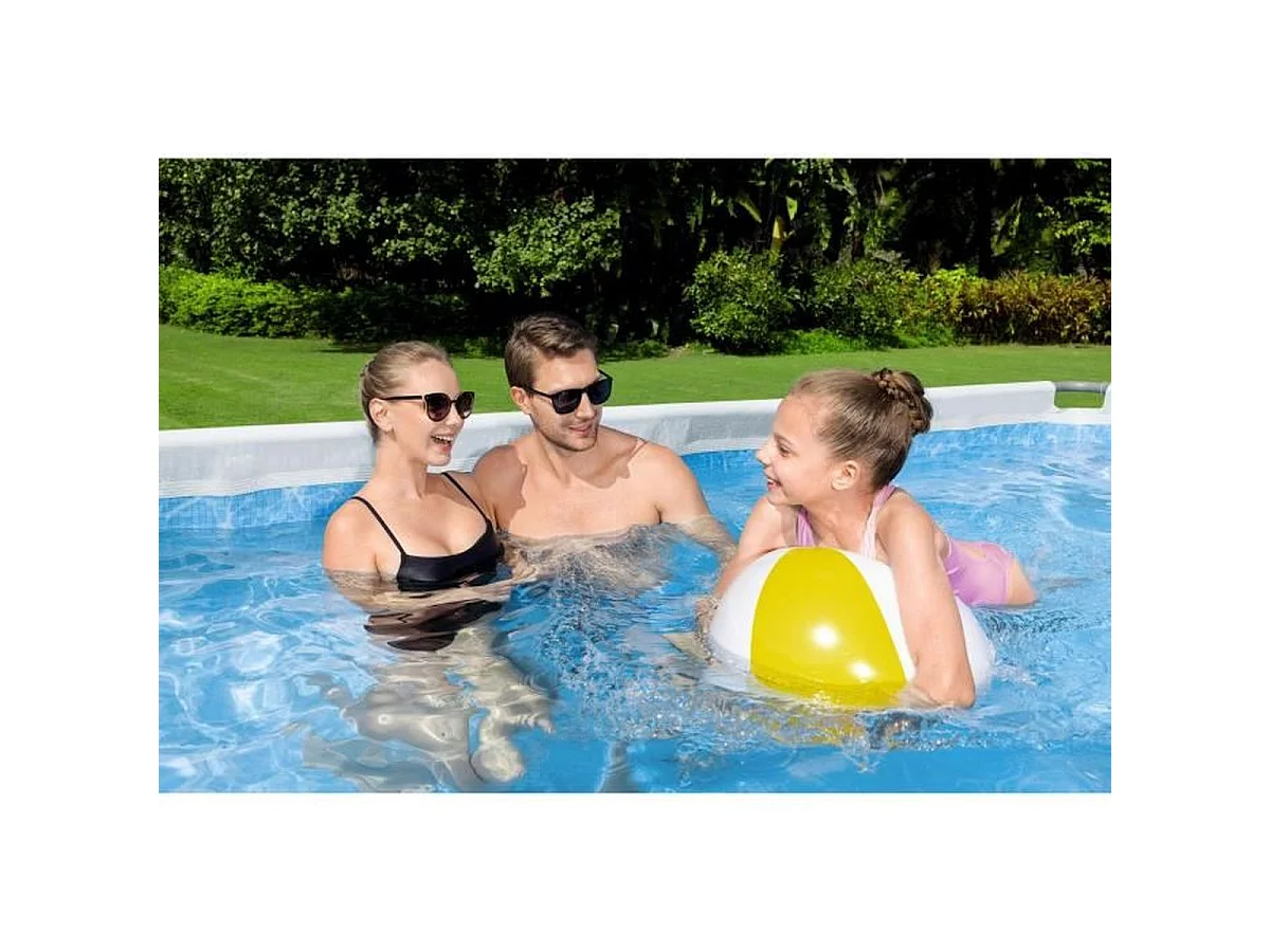 Piscine tubulaire Bestway Power Steel 4,12 x 2,01 x 1,22 m en gris avec filtration à sable