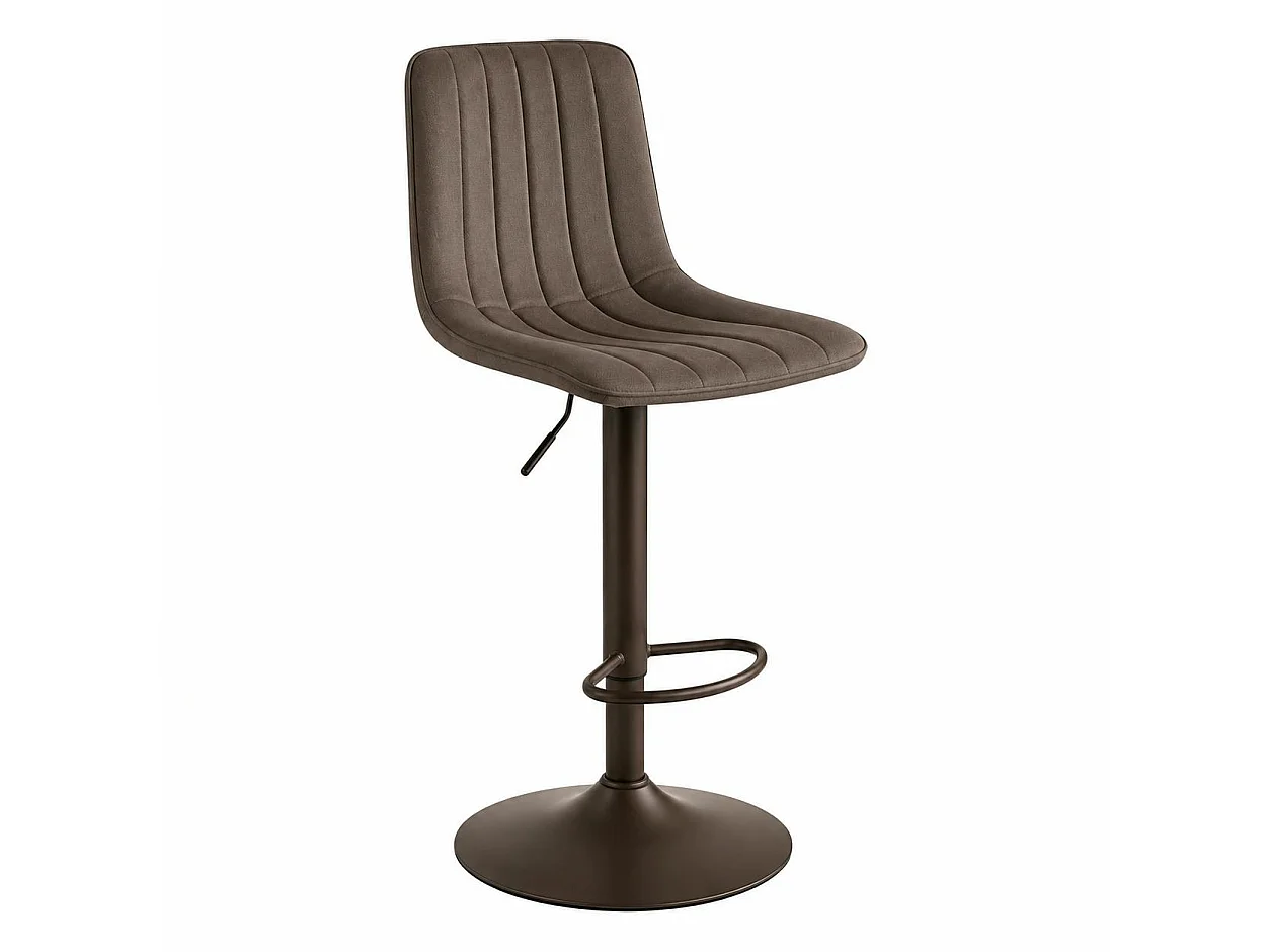 Tabouret de bar réglable marron coutures verticales (x2) LORA