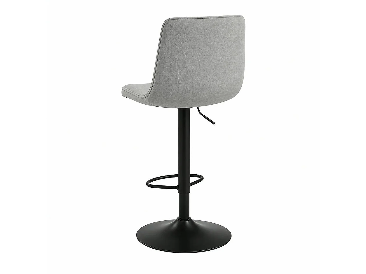 Tabouret de bar réglable gris clair coutures verticales (x2) LORA