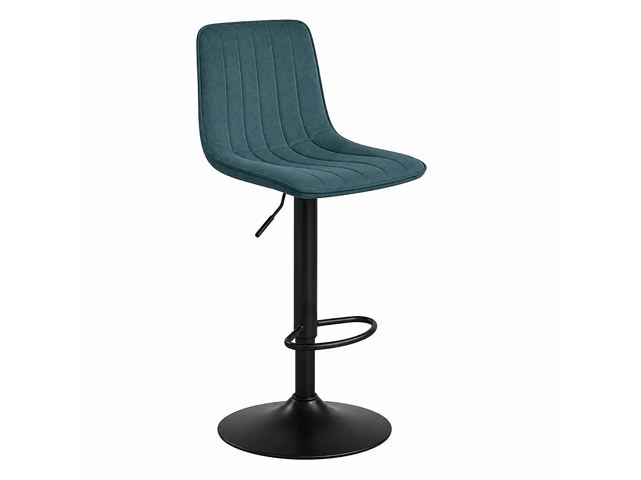 Tabouret de bar réglable bleu coutures verticales (x2) LORA