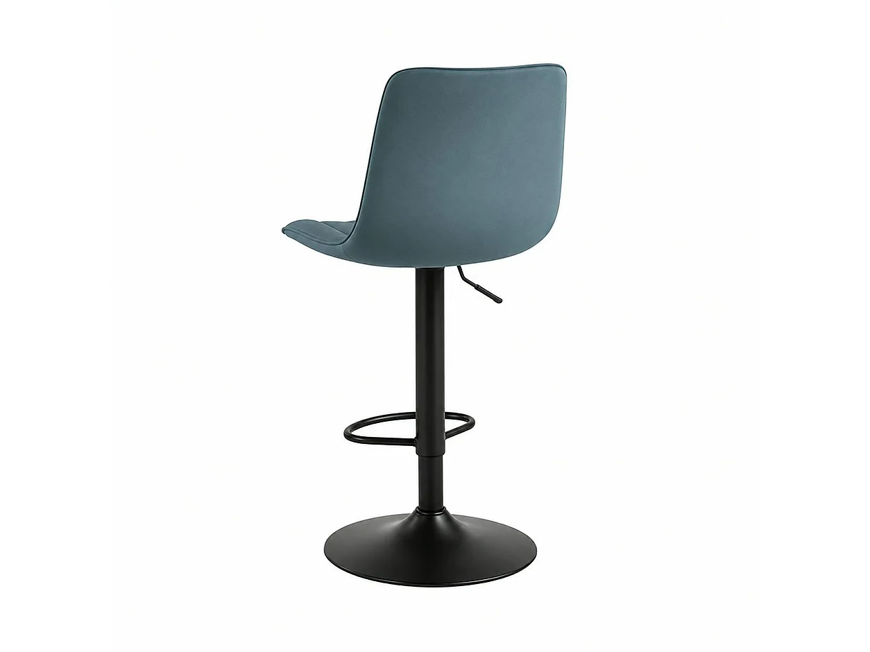 Tabouret de bar réglable bleu coutures verticales (x2) LORA
