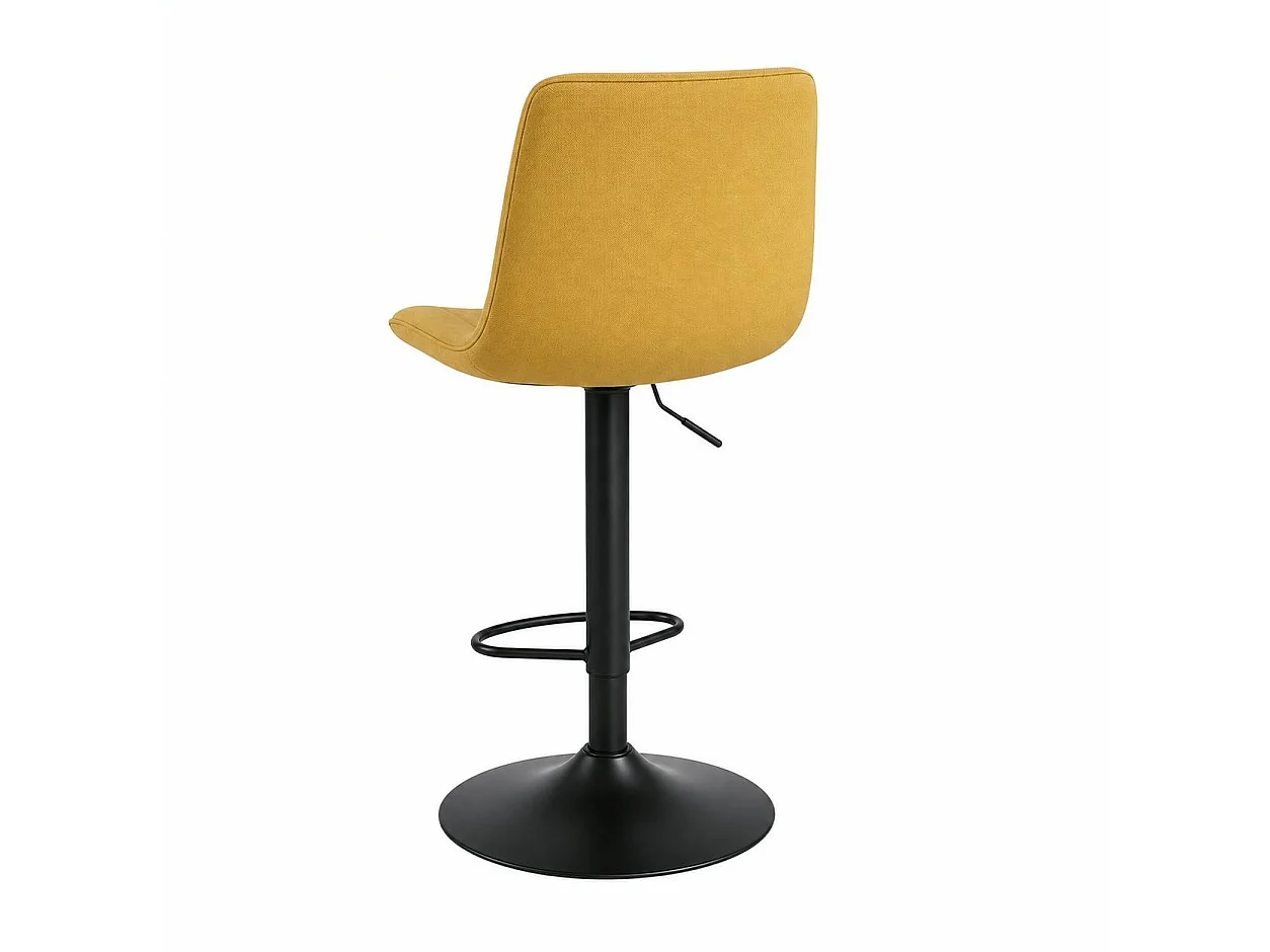 Tabouret de bar réglable jaune coutures verticales (x2) LORA