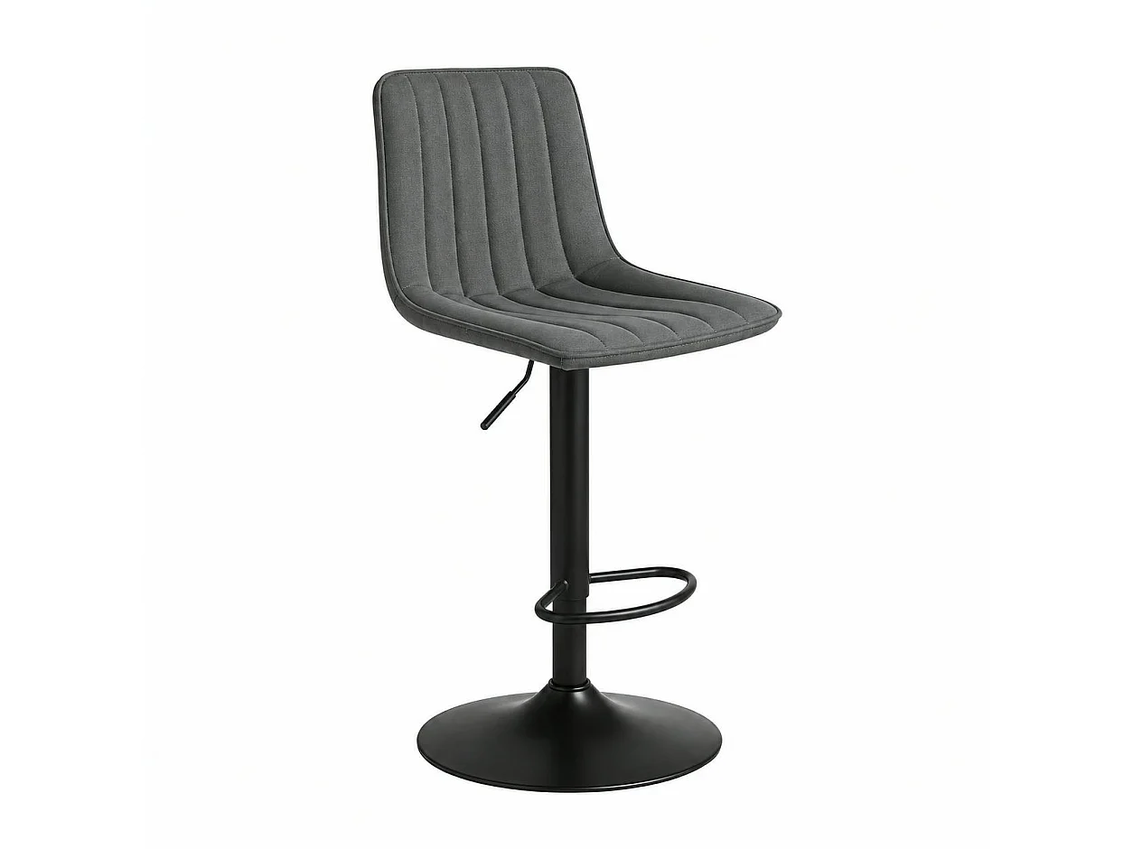 Tabouret de bar réglable gris foncé coutures verticales (x2) LORA