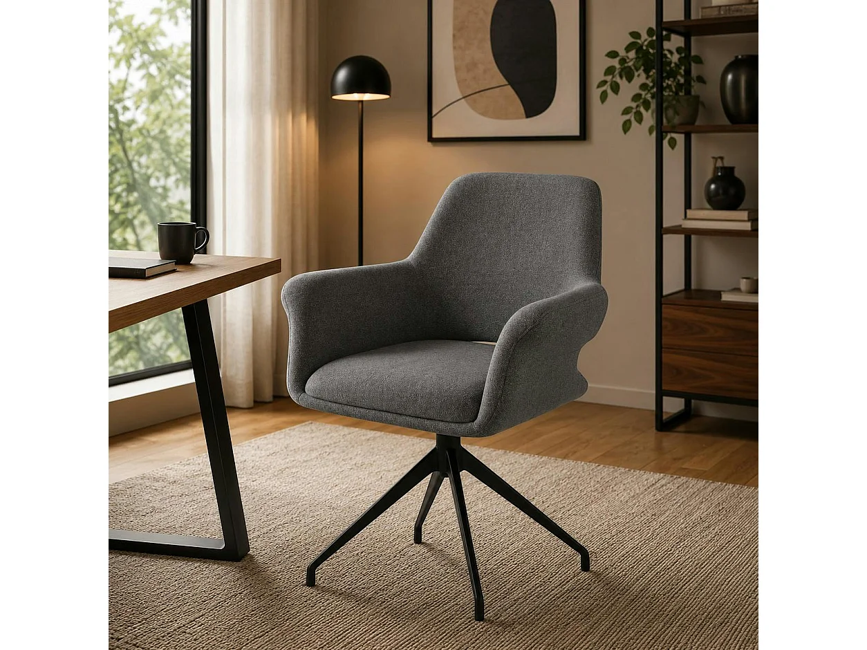 Fauteuil de table pivotant gris foncé (x2) AUREN