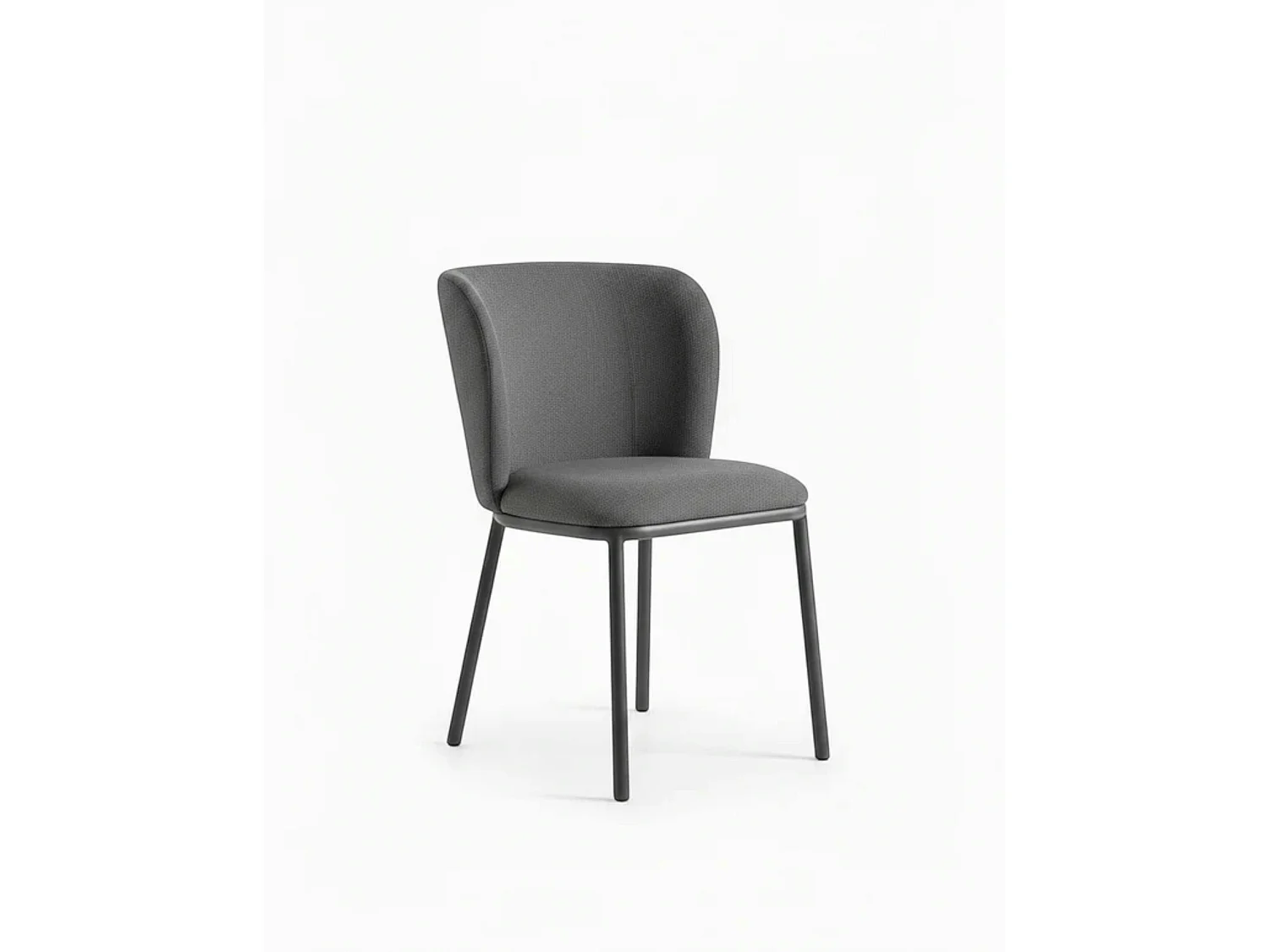 Chaise tissu gris foncé dossier courbe (x2) AUREN