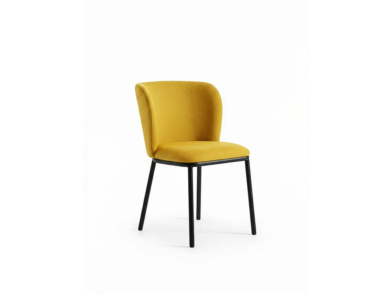 Chaise tissu moutarde dossier courbe (x2) AUREN
