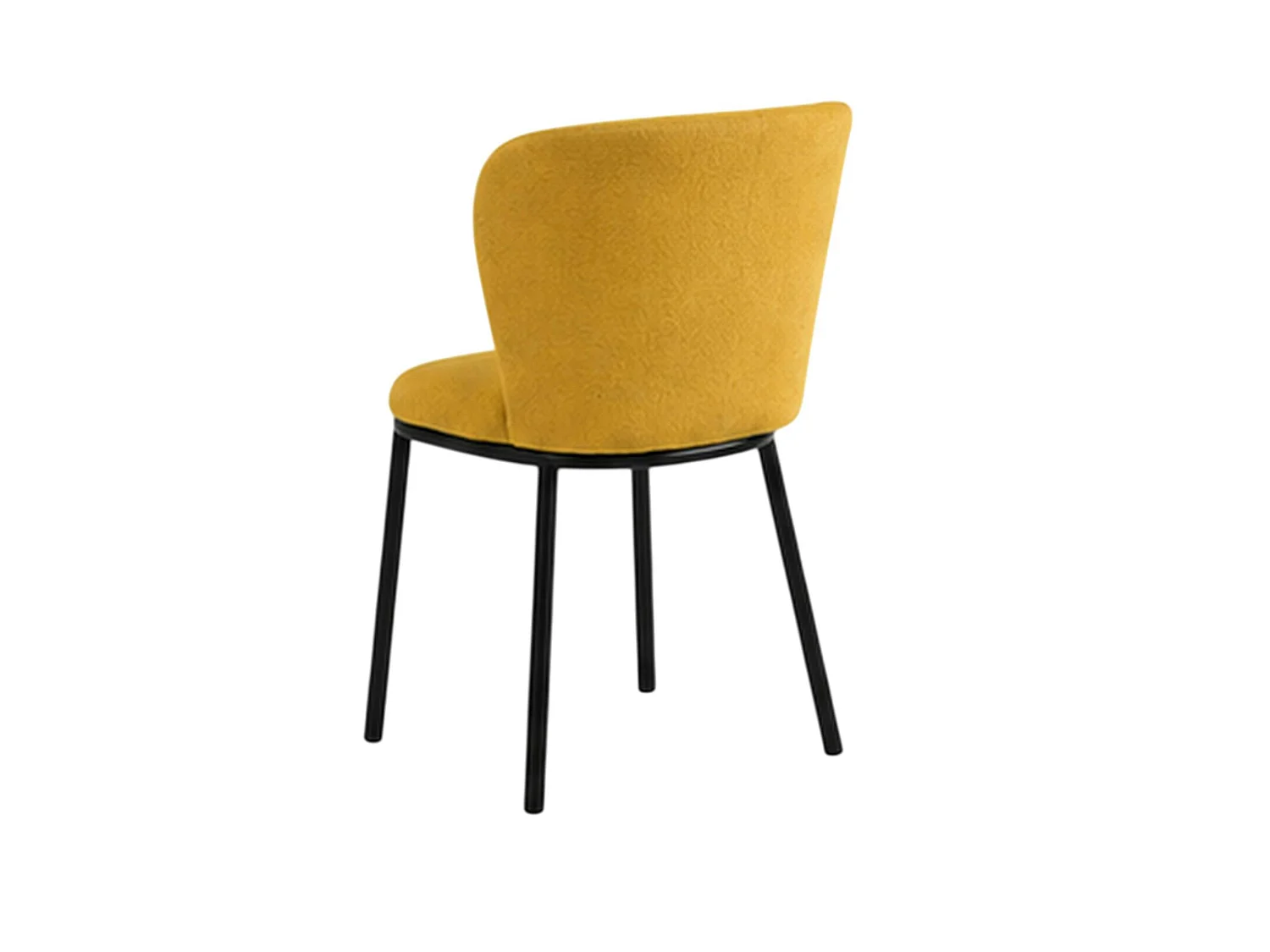 Chaise tissu moutarde dossier courbe (x2) AUREN