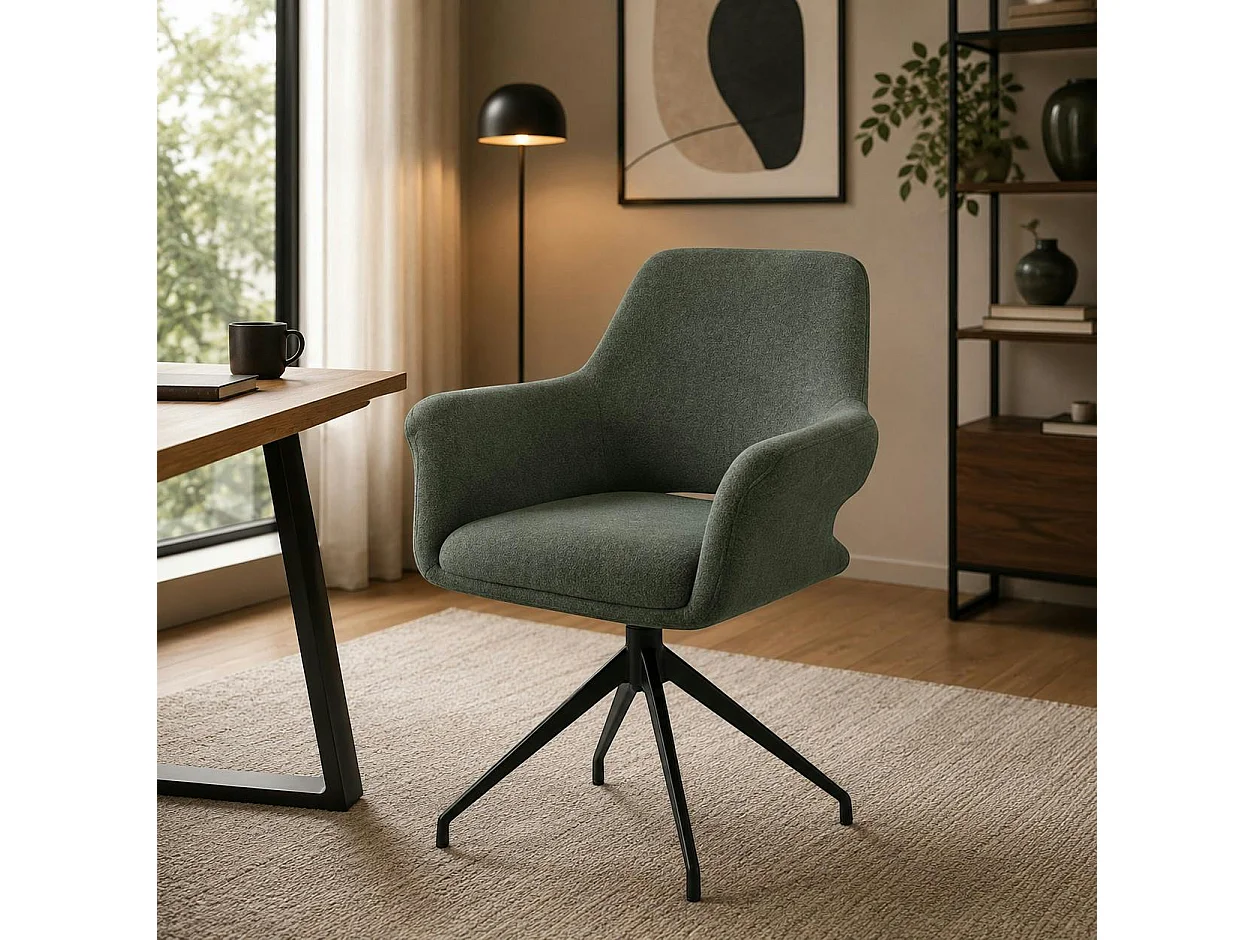 Fauteuil de table pivotant vert (x2) AUREN