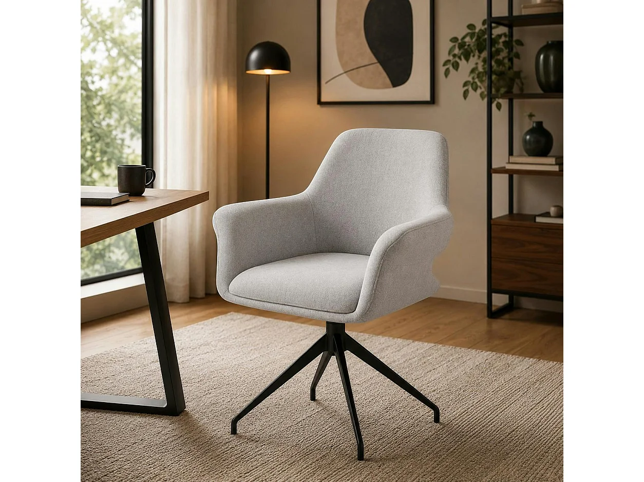 Fauteuil de table pivotant gris clair (x2) AUREN