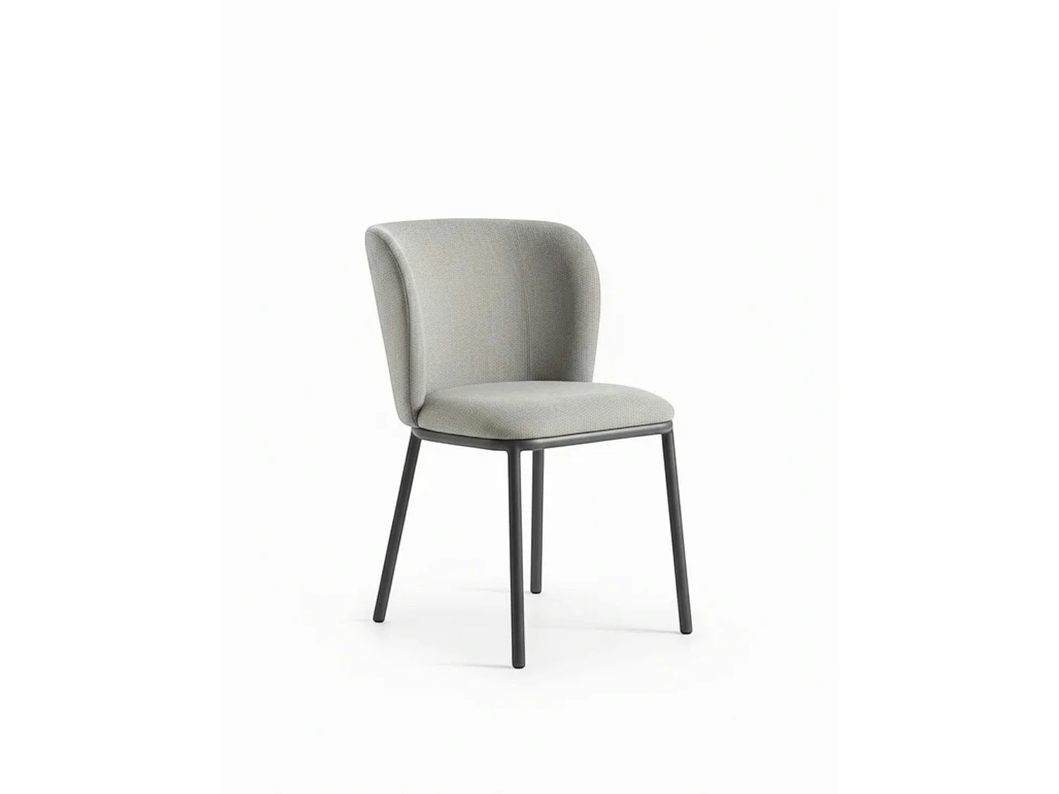 Chaise tissu gris clair dossier courbe (x2) AUREN