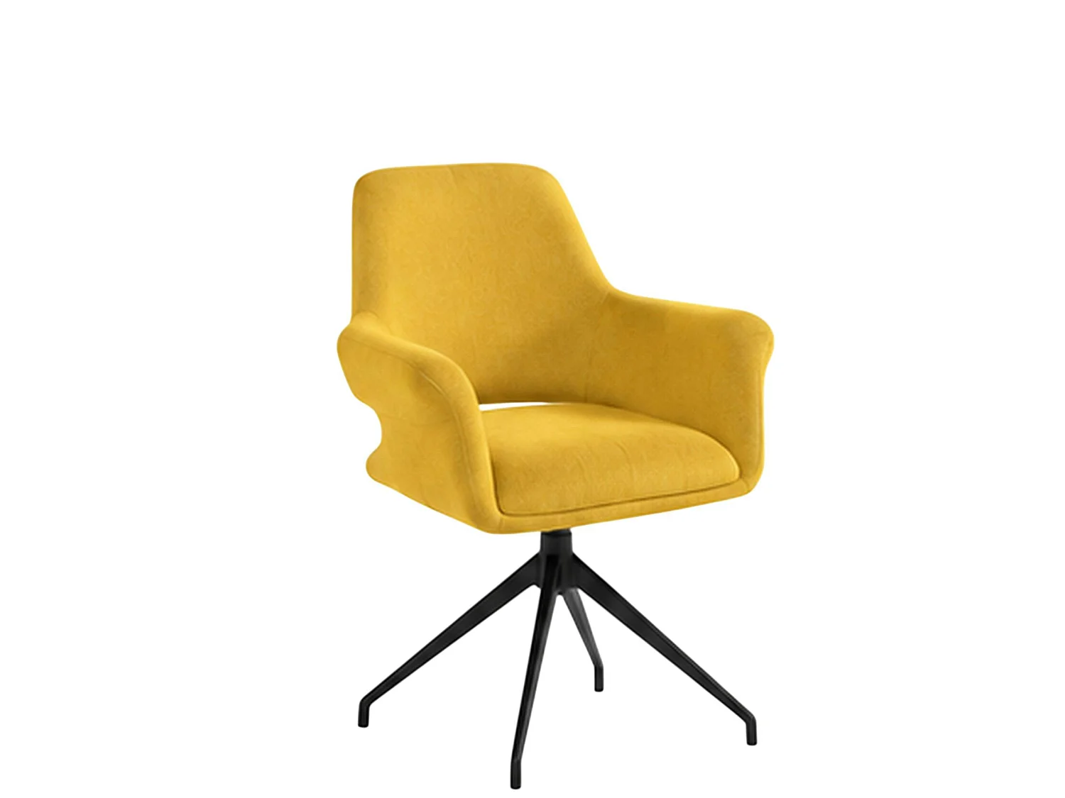 Fauteuil de table pivotant moutarde (x2) AUREN