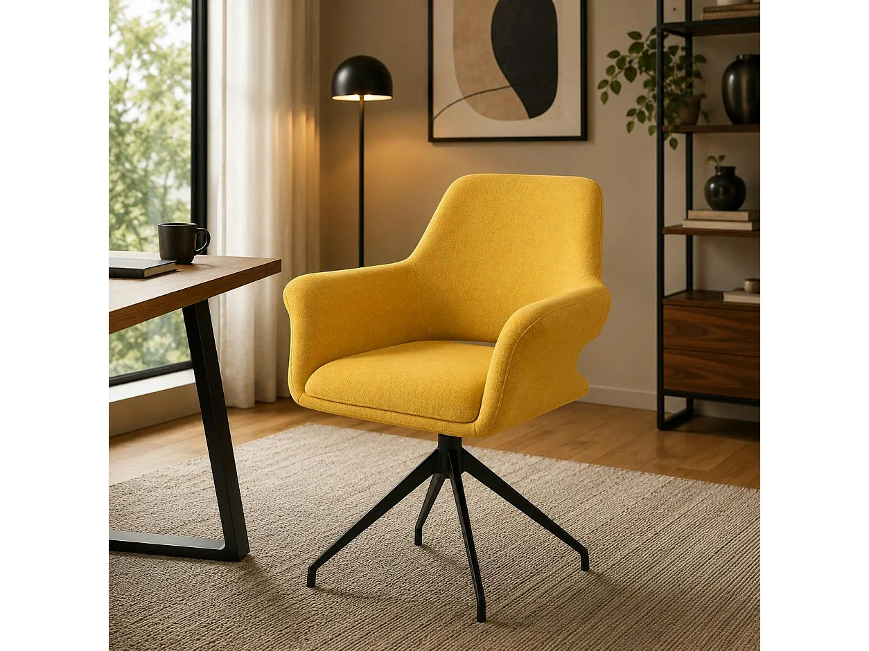 Fauteuil de table pivotant moutarde (x2) AUREN