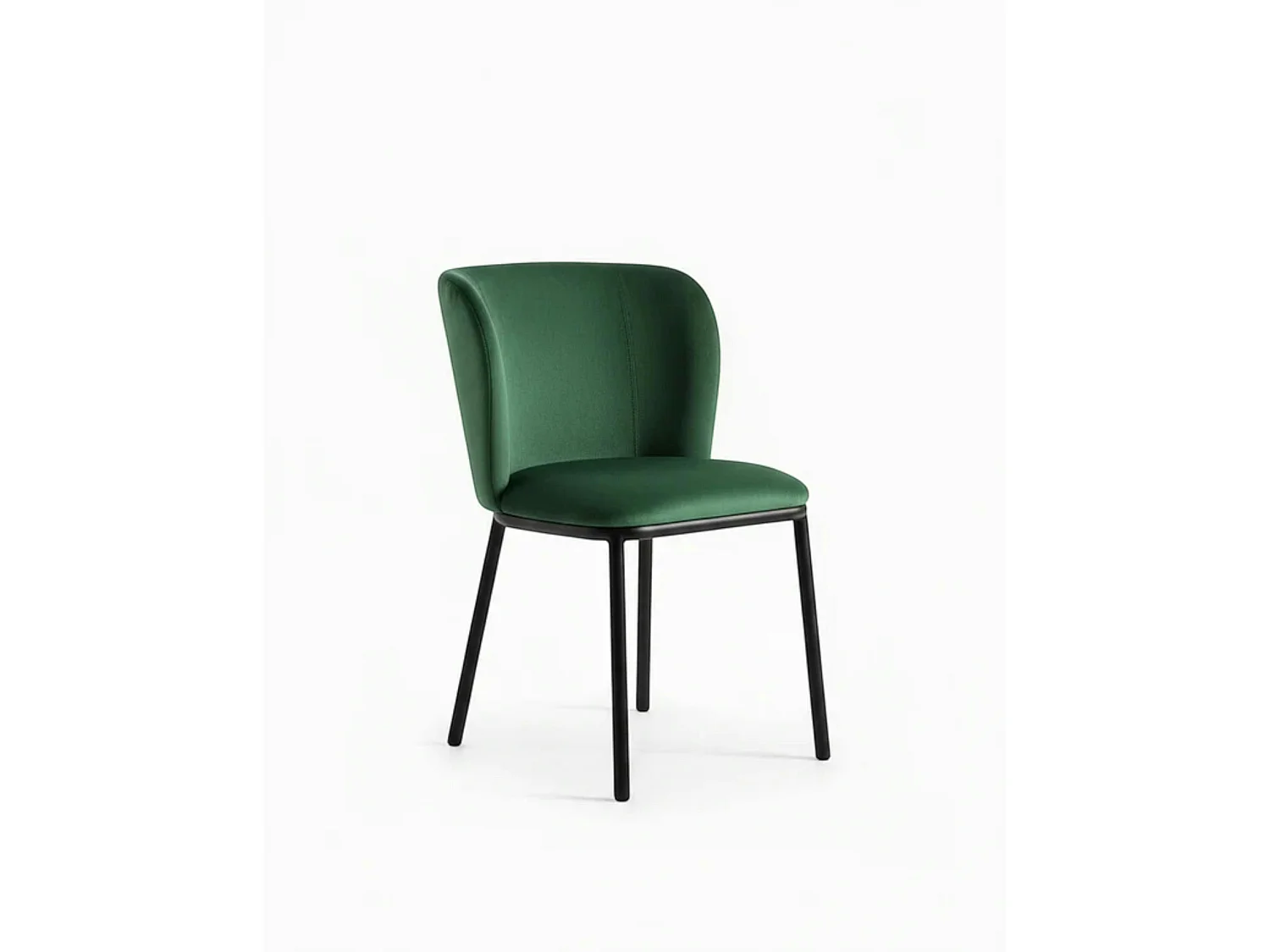Chaise tissu vert dossier courbe (x2) AUREN