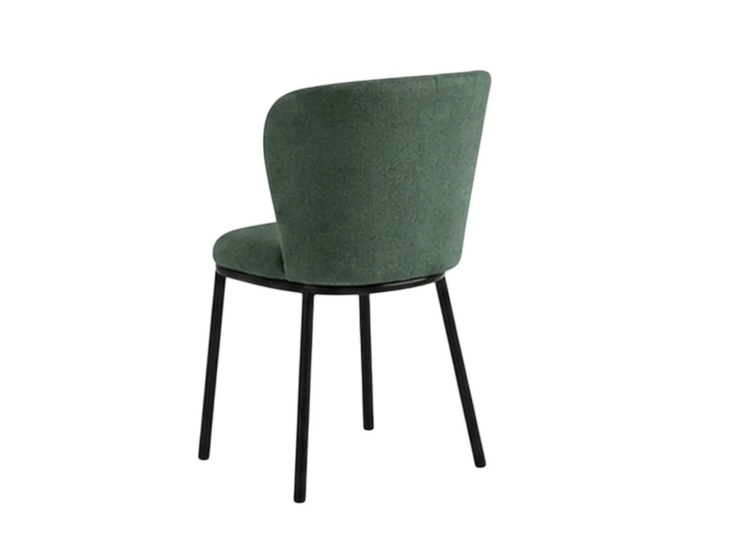 Chaise tissu vert dossier courbe (x2) AUREN