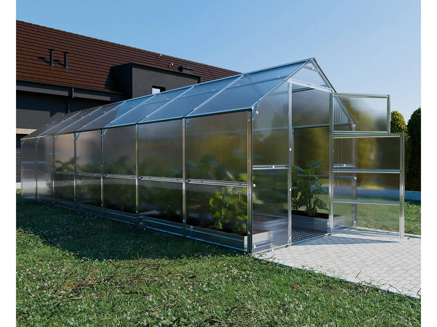 Klasika Greenhouses Bernard KLASIKA Gewächshaus 2,35 x 7 m 16,45 m²  Mit 4 mm Polycarbonatabdeckung
