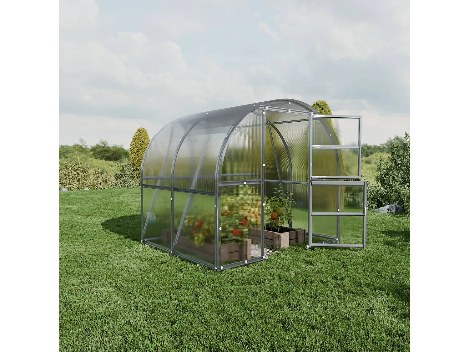 Klasika Greenhouses Baltic LT KLASIKA Gewächshaus 6m² 3m x 2m Mit 4 mm Polycarbonatabdeckung