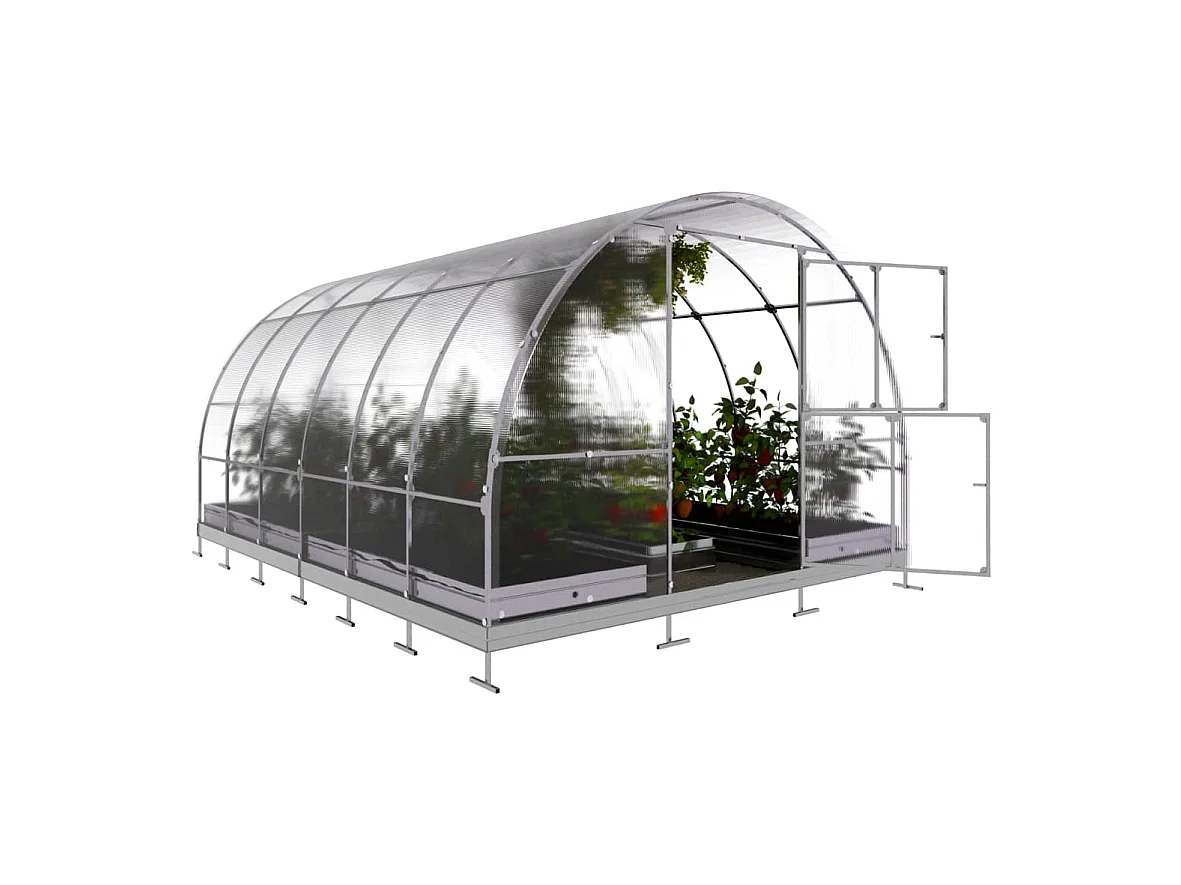 KLASIKA TUBE PREMIUM Gewächshaus 3x4m mit 6mm Polycarbonat-Abdeckung, Stahlrahmen und Zubehör