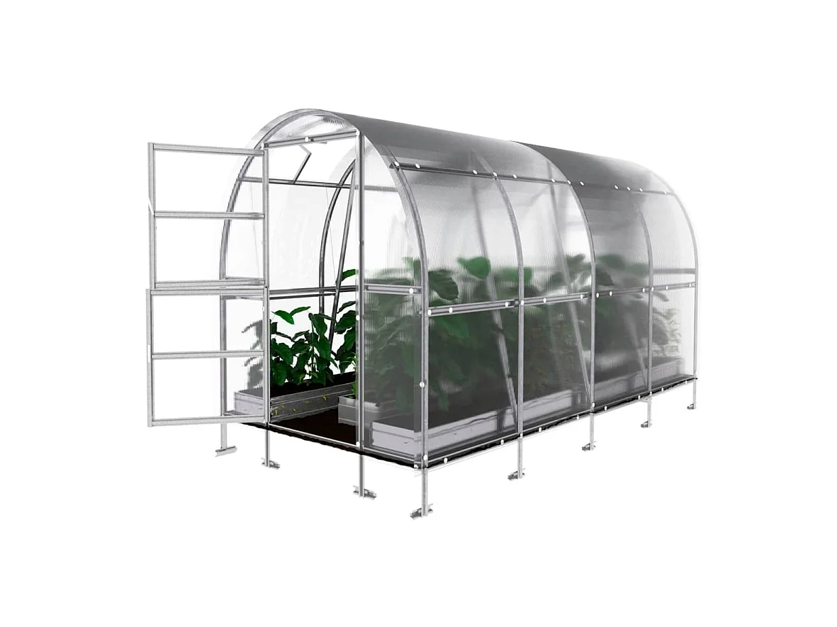 Klasika Greenhouses Slim KLASIKA Gewächshaus 8m² 2m x 4m Mit 6 mm Polycarbonatabdeckung